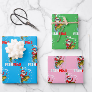 Merry Fishmas Christmas Gift Wrapping Paper Sheets