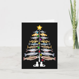 Merry Fishmas Christmas Tree Funny Fishing Card