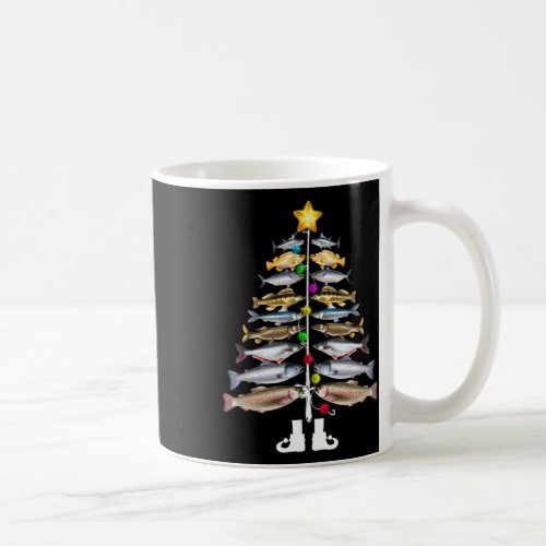 Merry Fishmas Christmas Tree Funny Fishing  Coffee Mug