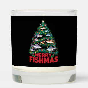 Merry Fishmas Christmas Tree Lights Fish Fishing Scented Candle