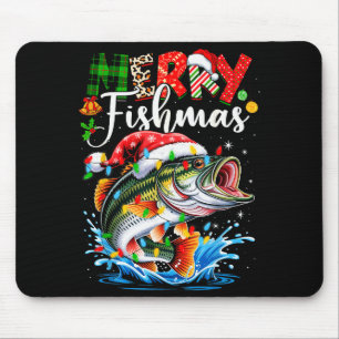 Merry Fishmas Fish Fishing Merry Xmas Christmas Me Mouse Pad
