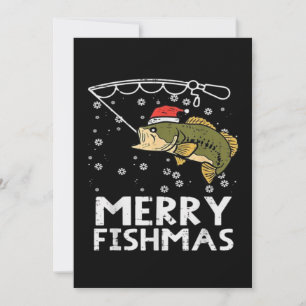 Merry Fishmas Fish Fishing Xmas  Invitation