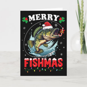 Merry Fishmas Fish Funny Fishing Christmas Dad Men Card