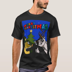 Merry Fishmas Fishing Christmas Large Mouth Bass T-Shirt