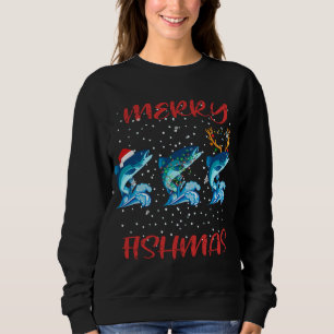 Merry Fishmas Fishing Christmas Pajama Gifts Fishm Sweatshirt