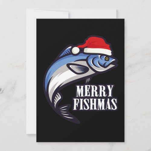 Merry Fishmas Fishing Fishermen Christmas Gift Invitation