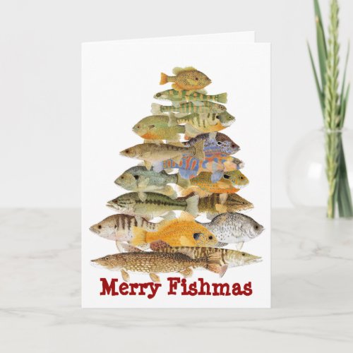 Merry Fishmas_Freashwater Fish Christmas Tree Holiday Card