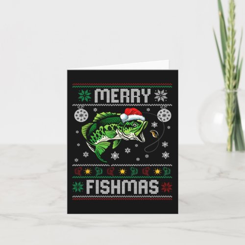 Merry Fishmas Fun Fish Fishing Fisherman Ugly Chri Card