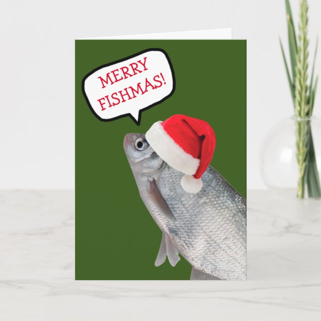 Merry Fishmas Funny Christmas Holiday Card (Front)