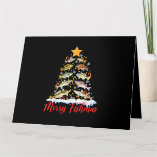 Merry Fishmas Funny Christmas Tree Lights Fish Fis Card