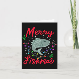 Merry Fishmas Funny Christmas Tree Lights Fish Fis Card