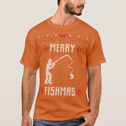 Merry Fishmas Funny Christmas Xmas For Fishers T_Shirt