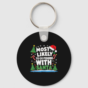 Merry Fishmas Funny Fish Santa Bigfoot Christmas F Keychain