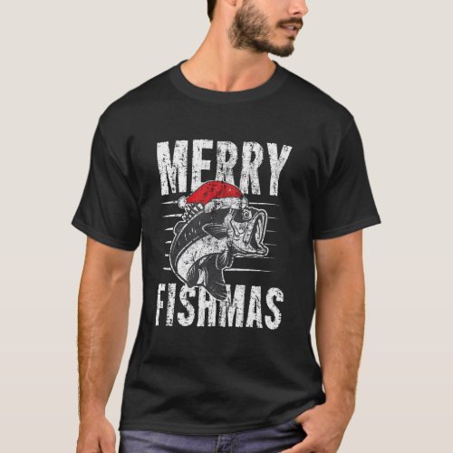 Merry Fishmas Funny Fishing Christmas T_Shirt