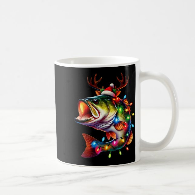 Merry Fishmas Santa Fishing Lovers Funny Fisherman Coffee Mug (Right)