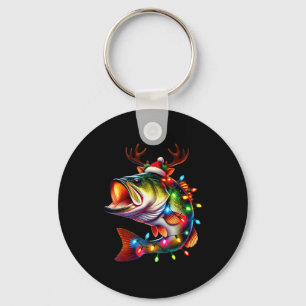 Merry Fishmas Santa Fishing Lovers Funny Fisherman Keychain