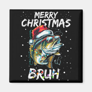 Merry Fishmas Santa Fishing Lovers Funny Fisherman Magnet