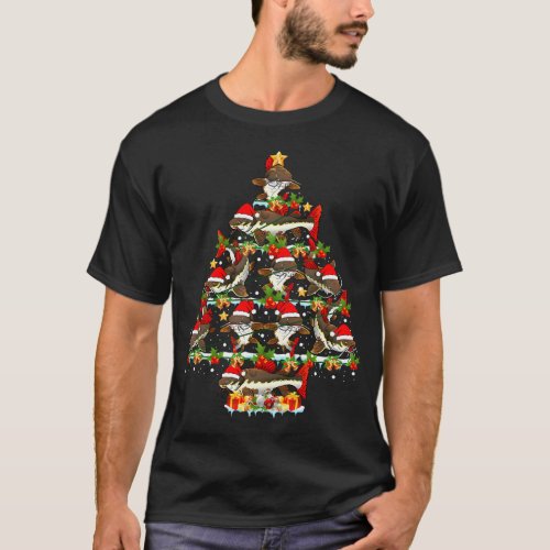 Merry Fishmas Santa Hat Christmas Vibes T-Shirt