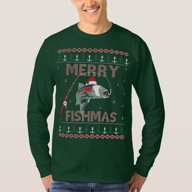 Merry Fishmas Ugly Christmas HoHoHo.. T-Shirt (Front)