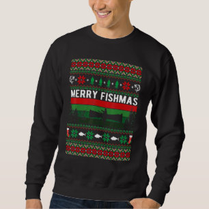 Merry Fishmas Ugly Christmas Style Xmas Fishing Sweatshirt
