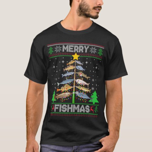 Merry Fishmas Ugly Sweater Fish Fishing