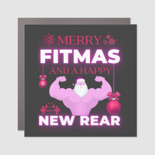 Merry Fitmas And A Happy New Rear Funny Workout  Car Magnet