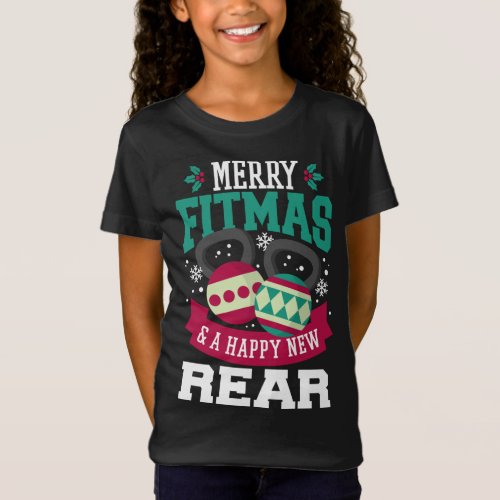 Merry Fitmas And A Happy New Rear Gym Fitness Chri T_Shirt