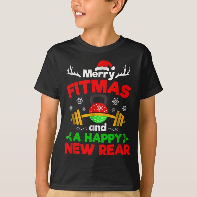 Merry Fitmas And A Happy New Year  T-Shirt (Front)