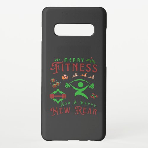 Merry Fitmas and Happy New Rear Christmas Gym Samsung Galaxy S10 Case