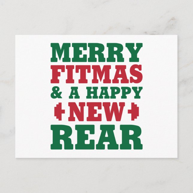 Merry Fitmas Holiday Postcard (Front)