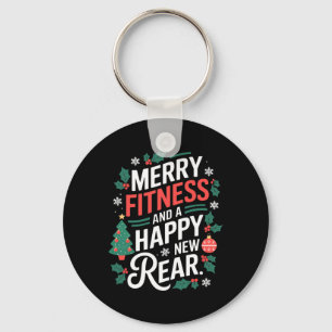 Merry Fitness And A Happy New Rear Fitmas Christma Keychain