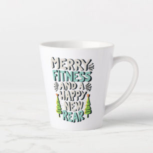 Merry Fitness And A Happy New Rear Latte Mug