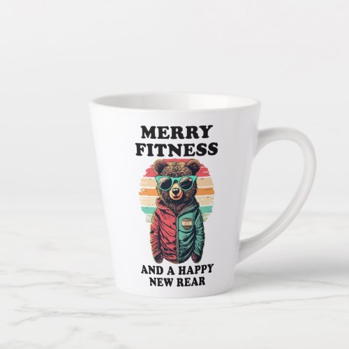 Merry Fitness And A Happy New Rear Latte Mug