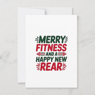 Merry Fitness and Happy New Rear Fitness Christmas Invitation