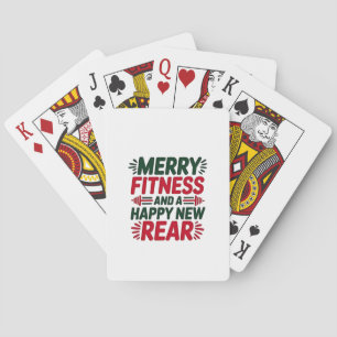 Merry Fitness and Happy New Rear Fitness Christmas Poker Cards