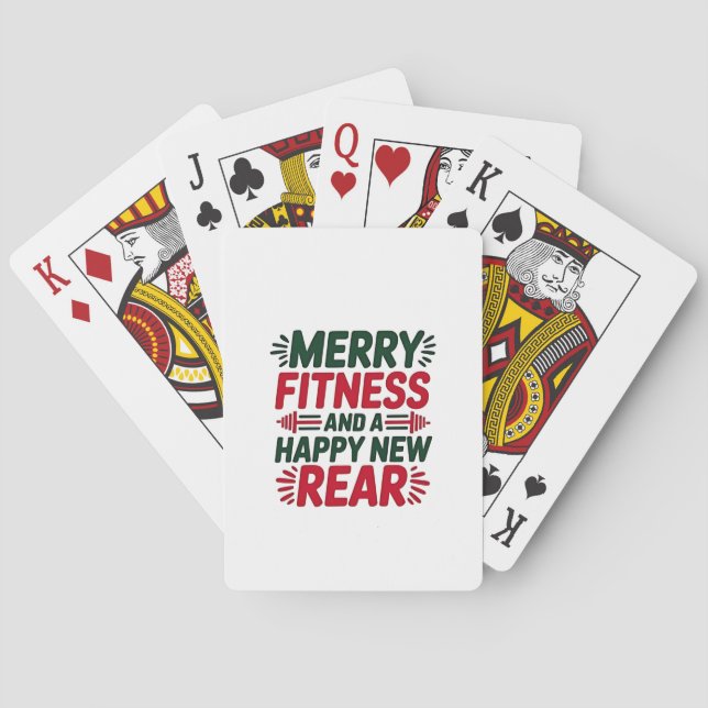 Merry Fitness and Happy New Rear Fitness Christmas Poker Cards (Back)