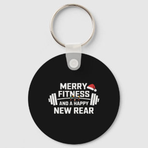 Merry Fitness And Happy New Rear Funny Gym Lover E Keychain