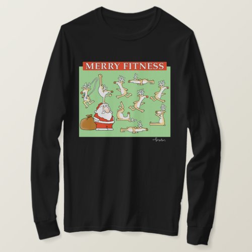 Merry Fitness exercise reindeer by Sandra Boynton T_Shirt