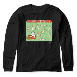 Merry Fitness exercise reindeer by Sandra Boynton Tri-Blend Shirt