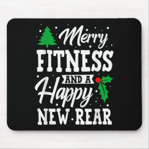 Merry Fitness Happy New Rear Workout Christmas  Mouse Pad