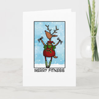 Merry Fitness Reindeer Holiday Card