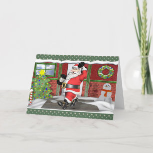 Bodybuilder Santa Claus with Christmas Gifts - Fun Paperweight, Zazzle