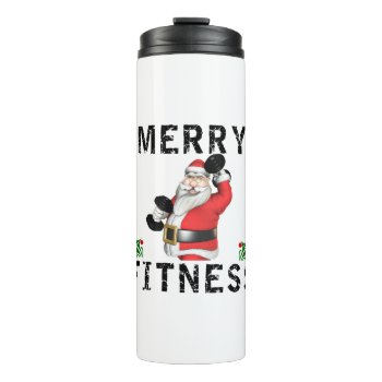 Merry Fitness Santa Lifting Weights Tumbler by xgdesignsnyc at Zazzle