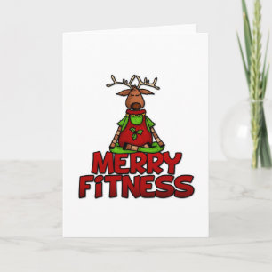 Merry Fitness - Yoga - Reindeer in Lotus Posture Holiday Card
