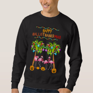 Merry Flamingo Halloween Christmas Happy Hallothan Sweatshirt