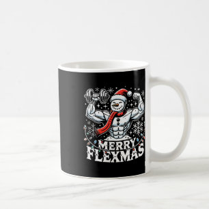 Merry Flexmas - Snowman Flexing Christmas Gym Body Coffee Mug