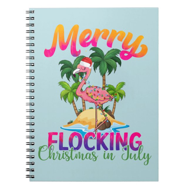 Merry Flocking Christmas | Christmas in July Notebook (Front)