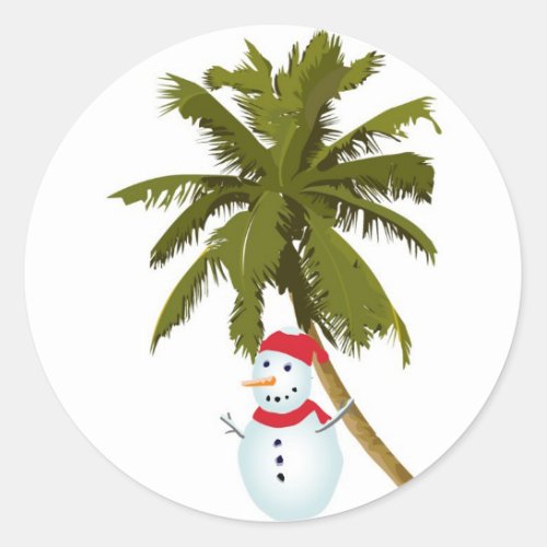 Merry Florida Christmas Classic Round Sticker