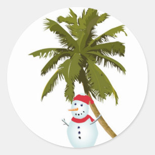 Merry Florida Christmas Classic Round Sticker