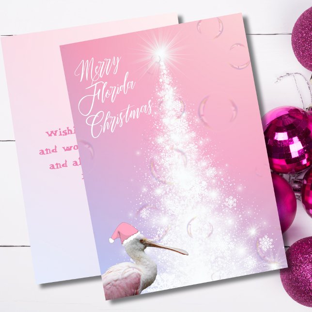 Merry Florida Christmas Tropical Bird and Tree Holiday Card (Creator Uploaded)